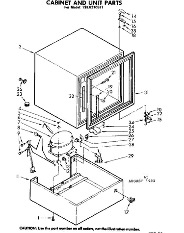 Cabinet and unit parts