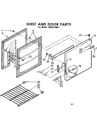 Shelf and door parts