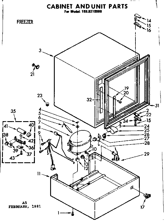 Cabinet and unit parts