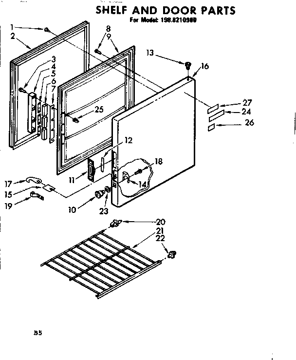 Shelf and door parts