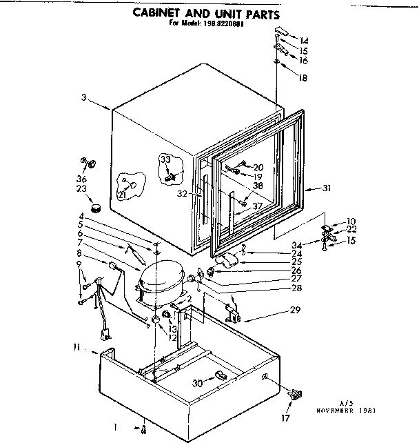 Cabinet and unit parts