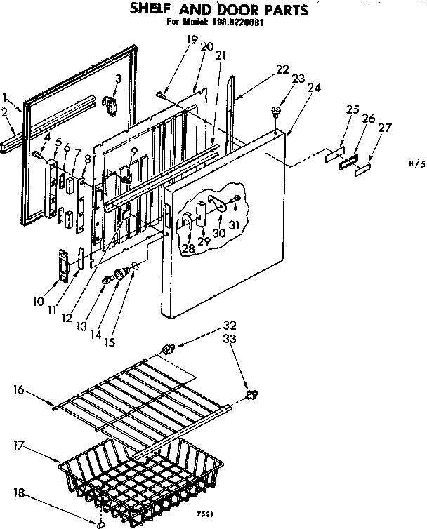 Shelf and door parts