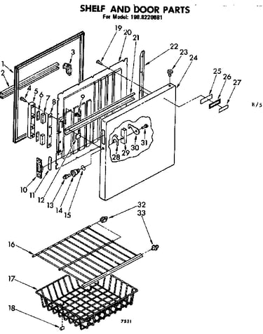 Shelf and door parts