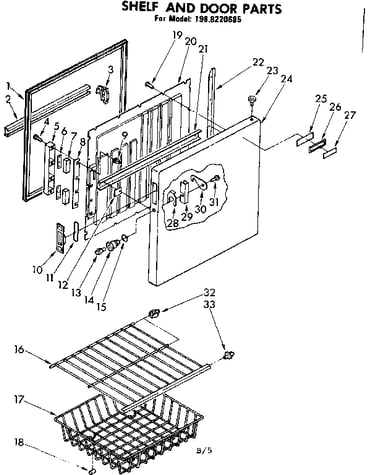 Shelf and door parts