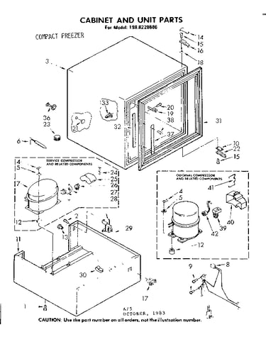 Cabinet and unit parts