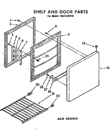 Shelf and door parts