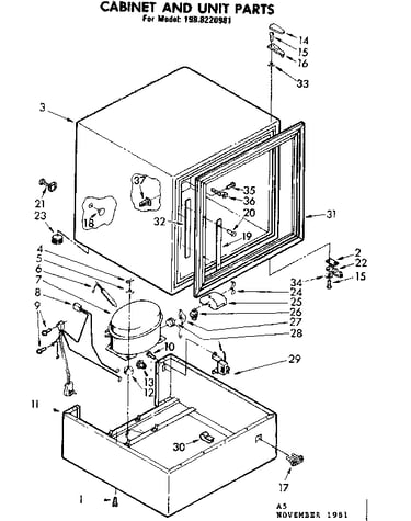 Cabinet and unit parts