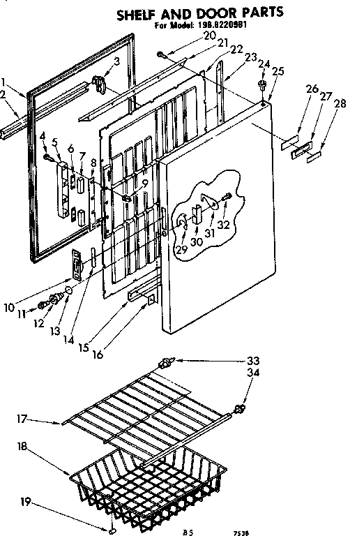 Shelf and door parts