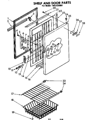 Shelf and door parts