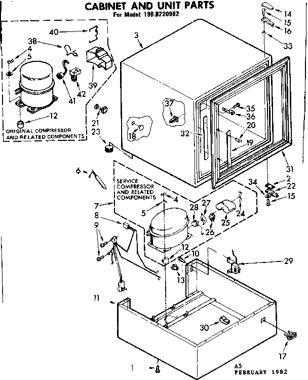 Cabinet and unit parts