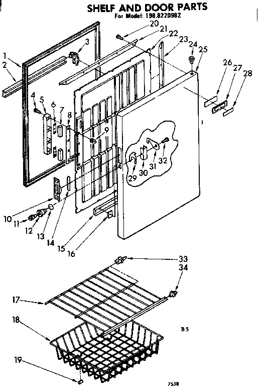 Shelf and door parts