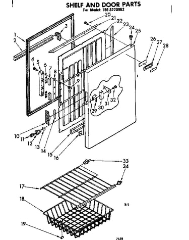 Shelf and door parts
