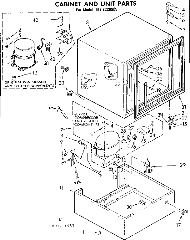Cabinet and unit parts