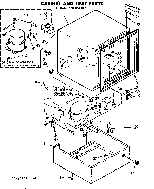 Cabinet and unt parts