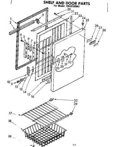 Shelf and door parts