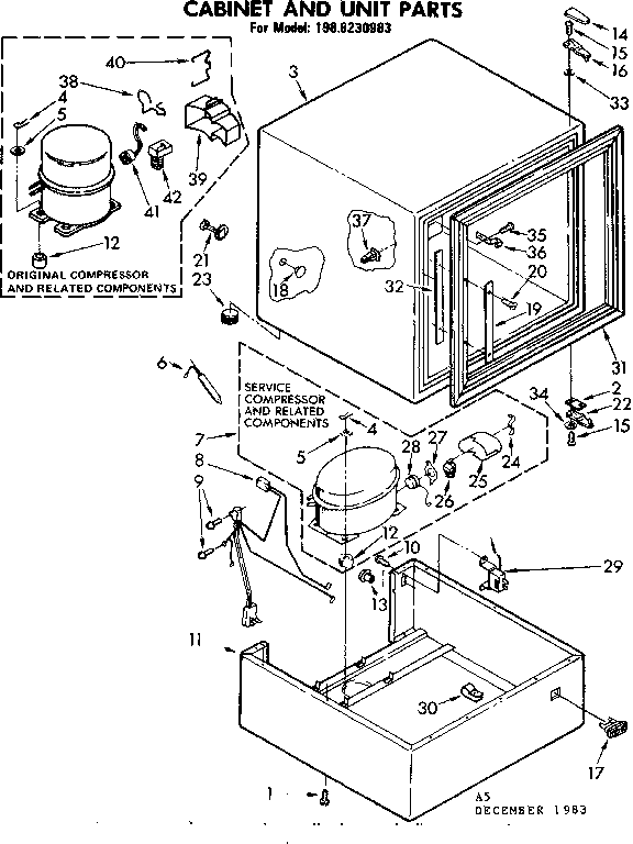 Cabinet and unit parts