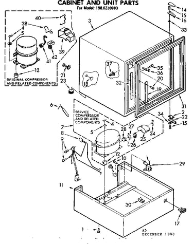 Cabinet and unit parts