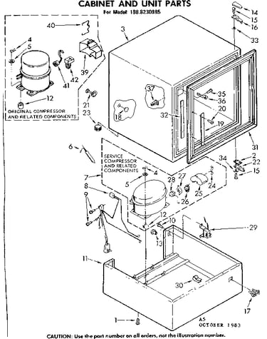 Cabinet and unit parts