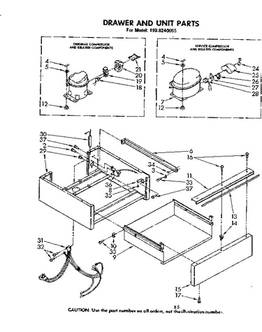 Drawer and unit parts
