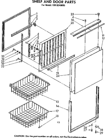 Shelf and door parts