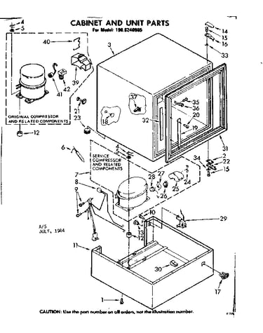 Cabinet and unit parts