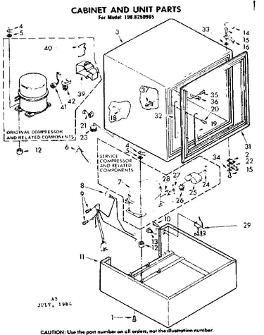 Cabinet and unit parts