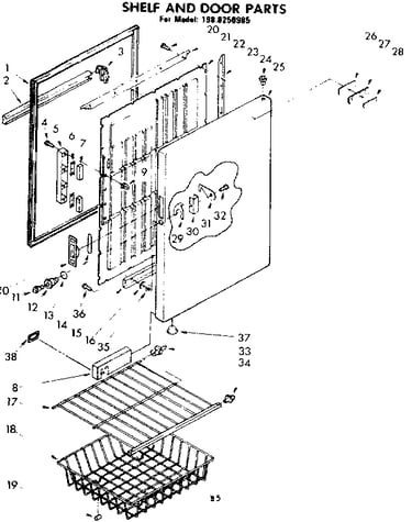 Shelf and door parts
