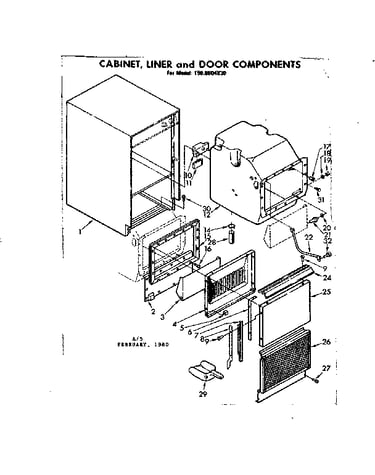 Cabinet liner and door components