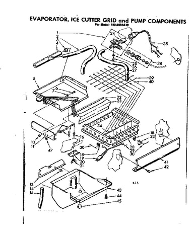 Evaporator ice cutter grid and pump components