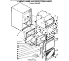 Kenmore 1988814830 cabinet, liner & door components diagram