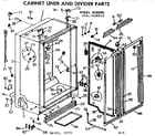 Kenmore 2537630210 cabinet liner and divider parts diagram