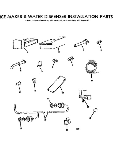 Ice maker & water dispenser inst parts