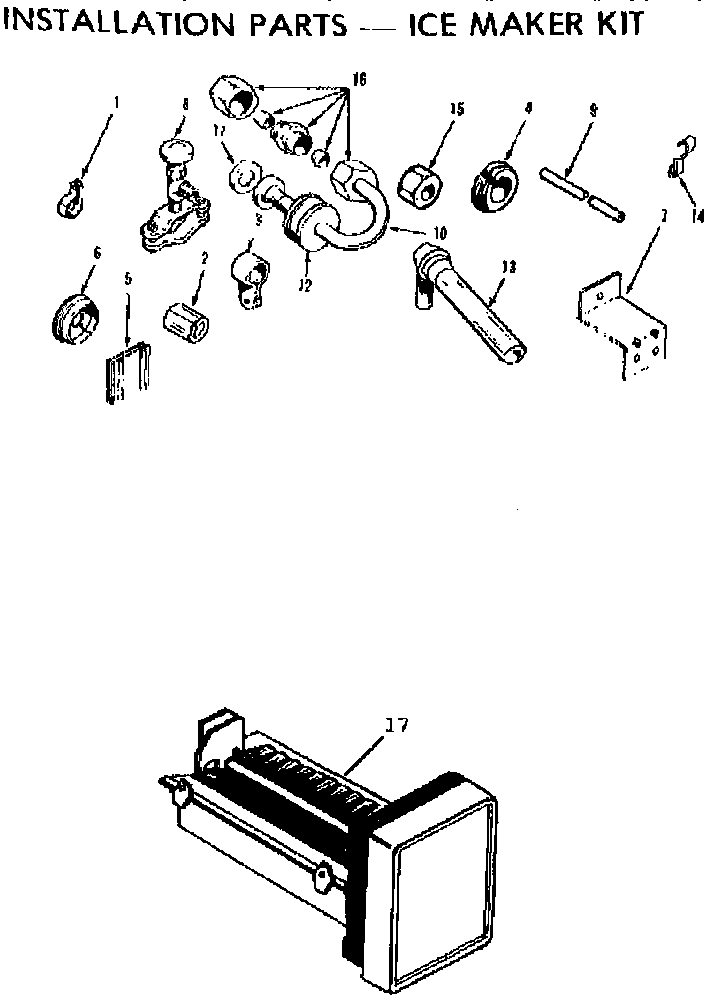 Installation parts-ice maker kit