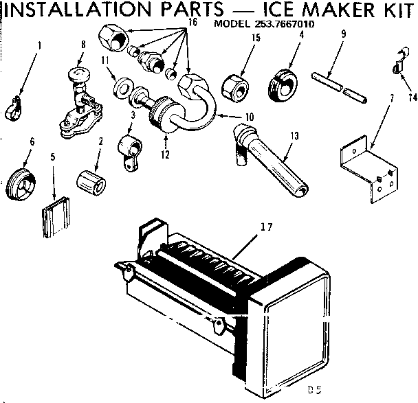 Installation parts - ice maker kit