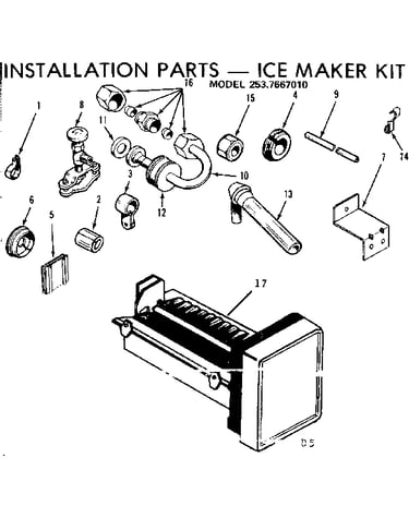 Installation parts - ice maker kit