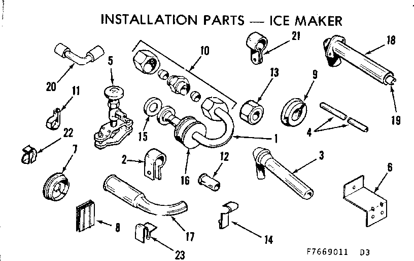 Installation parts - ice maker