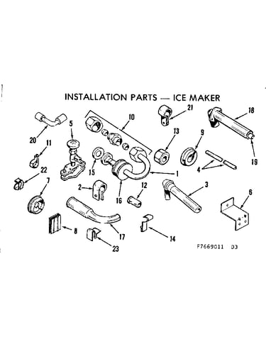 Installation parts - ice maker