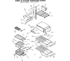 Kenmore 2537670740 shelf & water dispenser parts diagram