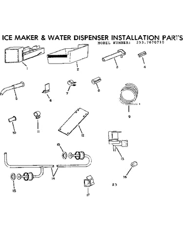 Ice maker & water dispenser installation parts