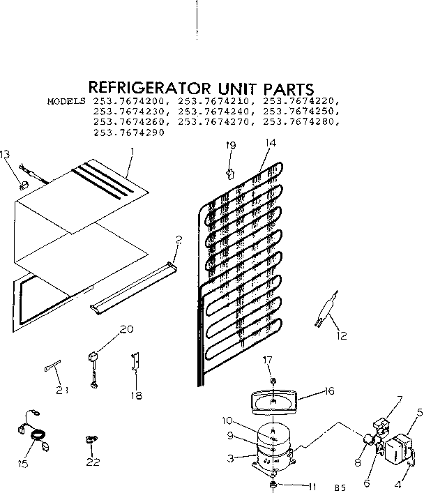 Refrigerator unit parts