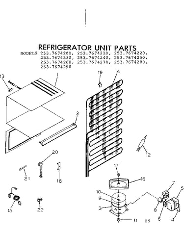 Refrigerator unit parts
