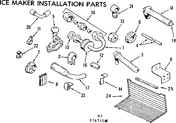 Ice maker installation parts