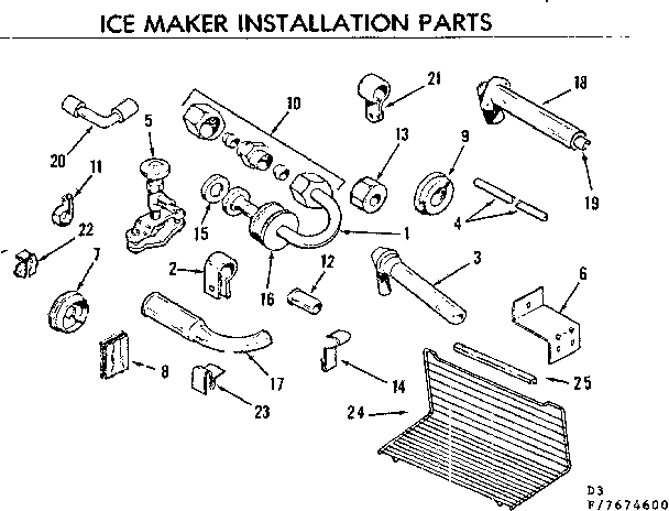 Ice maker installation parts