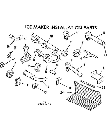 Ice maker installation parts