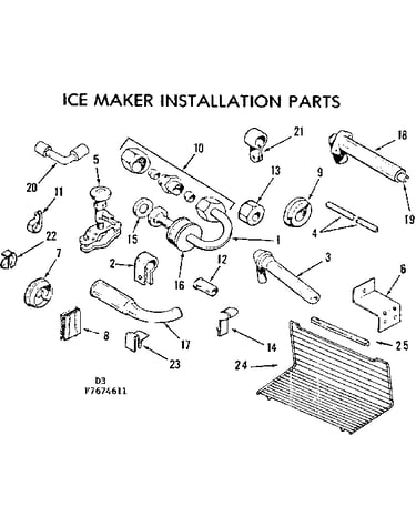 Ice maker installation parts