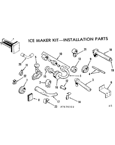 Icemaker kit/installation parts