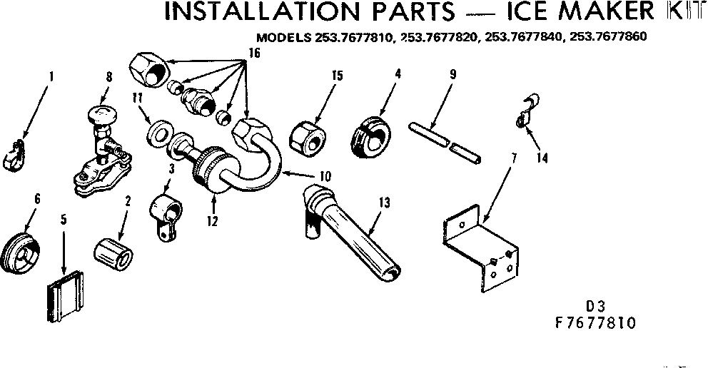 INSTALLATION PARTS-ICE MAKER KIT