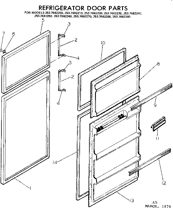 Refrigerator door parts