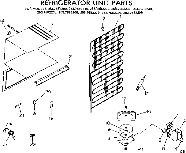Refrigerator unit parts