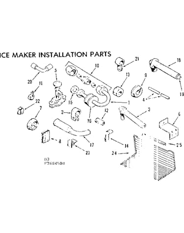 Ice maker installation parts